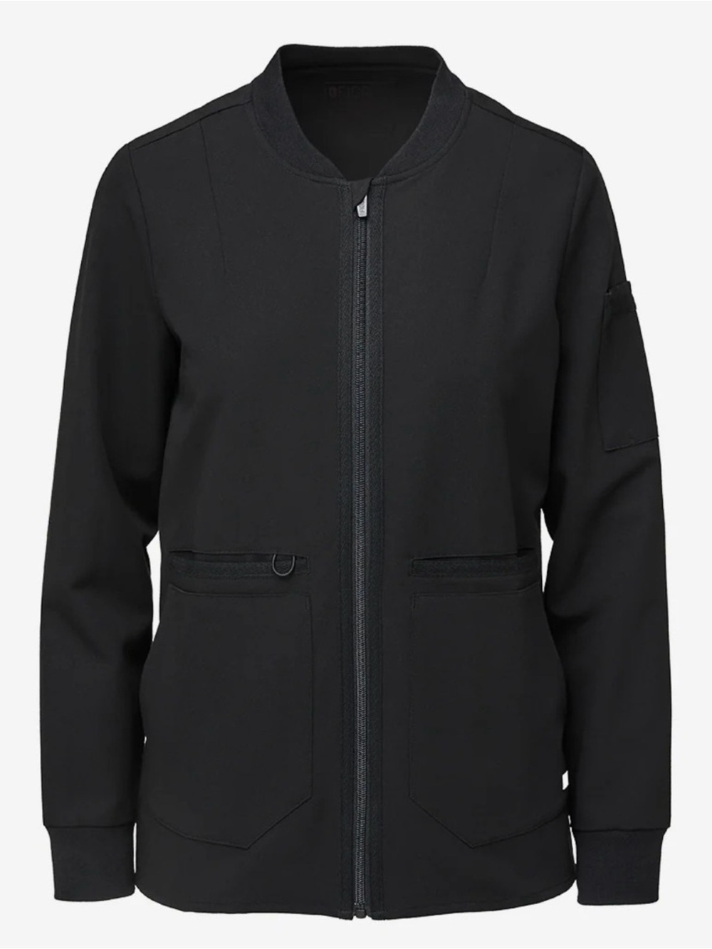 Figs Women's Black Bellery Full Zip Scrub Jacket XXL